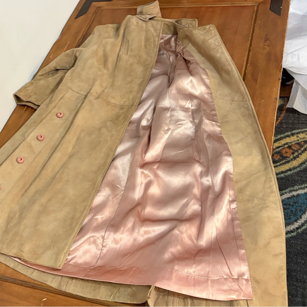 Vintage Elegant Suede Tan Women's Coat Size Small - Picture 12 of 14